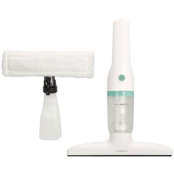 Akku-Fenstersauger mit 28cm Abziehbreite, weiss grün, 12W – inkl. 350ml Sprühset mit Mikrofaserwischer für eine streifenfreie Fensterreinigung