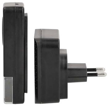 Preview: Kabelloses Türklingel-Set mit 58 Melodien, schwarz – IP55 wetterfest, LED Lichtsignal, einfache Installation & grosse Reichweite