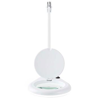 Preview: Helle LED-Lupenleuchte, 685 Lumen, 1,75x Vergrößerung, Gelenkarm – 9W, 56 SMD LEDs, weiss, für Lesen, Handwerk & mehr