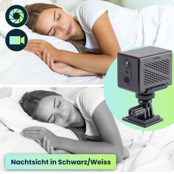 Preview: Mobile WLAN Mini Überwachungskamera 2304 x 1296: Mit App-Fernzugriff – Ein smartes Sicherheitssystem für Zuhause, Büro & Reisen