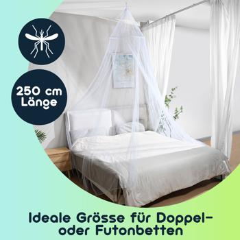 Preview: XXL Moskitonetz für Doppelbetten – Feinmaschiges Mückenschutz-Netz (190 Mesh) mit Deckenring, atmungsaktiv & langlebig