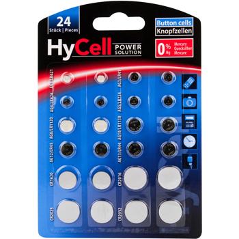 Knopfzellen-Batterie-Set 24 Stück-12 Typen - 1.5V/3V Lithium/Alkaline - Für Uhren Wecker Spielzeug Pulsmesser Taschenrechner u.v.m. - 0% Quecksilber
