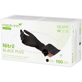 Preview: Einweg-Nitril-Handschuhe Schwarz 300 Stk. M - Puderfrei - Für Medizin, Küche, Gastronomie & Handwerk - Latex- & Allergenfrei - Gripstruktur - Lebensmittelecht