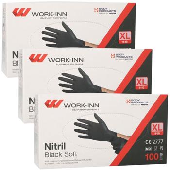 Einweg-Nitril-Handschuhe XL 300 Stk. schwarz - puderfrei, latexfrei & medizinische Qualität - mit Gripstruktur für sicheren Halt im Lebensmittelbereich