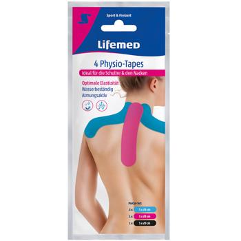 Preview: 2er-Set Physio-Tapes für den Nacken - 4 vorgeschnittene Kinesio Tapes in 2 Grössen - atmungsaktiv, latexfrei & wasserbeständig - stabilisiert Bänder & Gelenke
