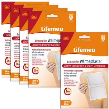 5er-Set XL Wärmepflaster gegen Verspannungen & Schmerzen, weiss – 16h lang anhaltende, wohltuende Wärme, 19 x 13cm