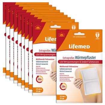 10er-Set XL Wärmepflaster gegen Verspannungen & Schmerzen, weiss – 16h lang anhaltende, wohltuende Wärme, 19 x 13cm