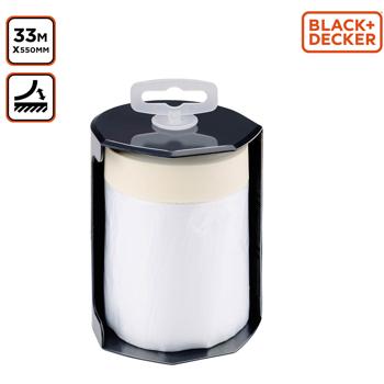 Preview: Abdeckfolie mit Klebeband auf Abroller – Reissfeste Malerfolie für Malerarbeiten & Renovierung – 33m x 0.55m – Schützt Möbel & Böden vor Farbflecken