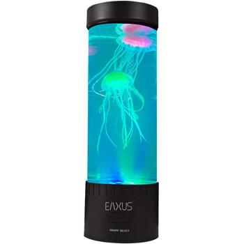Quallen Stimmungsleuchte - LED-Farbwechsel - Beruhigendes Nachtlicht & Dekoleuchte für Wohnzimmer & Büro - USB-Anschluss - 32x10cm Schwarz