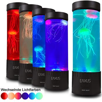 Preview: Quallen Stimmungsleuchte 2er-Set - LED Farbwechsel & beruhigende Bewegungen - Dekoleuchte & Nachtlicht - 12 RGB-LEDs - H 32cm, Ø 10cm - USB-Betrieb