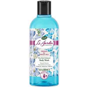 Dalan Le Jardin Luxus Duschgel 500ml - Blumenduft Freesien & Platterbse - Vegan Silikonfrei Naturseife für sanfte Hautreinigung