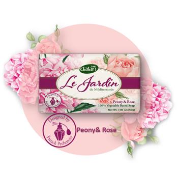 Preview: Luxus Handseife Rosenduft - 200g - Vegane Naturseife für sanfte Reinigung - Alkoholfrei Silikonfrei GMO-frei - Dalan Le Jardin