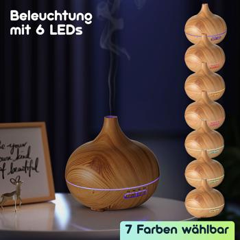 Preview: Wellness-Set mit Duftlampe - 6 Düfte, 9 Hot-Stones & Lavendelöl - Aroma-Diffusor mit LED, 100ml Lavendelöl, Massage-Steine
