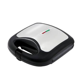 Preview: Hitzebeständiger Sandwichmaker für 2 Grill-Sandwiches, 750 W, Antihaftbeschichtung, schwarz/silber, rutschfest, robust