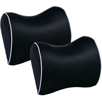 2er-Set Komfortables Auto-Nackenstützkissen aus Memory Schaum (Schwarz): Angenehme Nackenstütze für entspannten Schlaf 