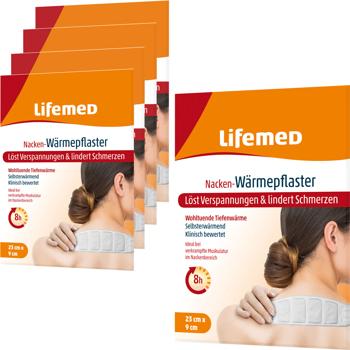 5er-Set Nacken-Wärmepflaster weiss - 8h Tiefenwärme bei Nackenbeschwerden & Verspannungen - 23x9cm, selbstwärmend, diskret, Eisenpuder, Aktivkohle