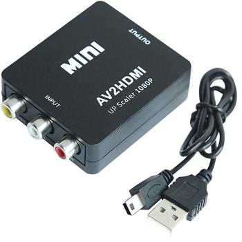 Preview: AV zu HDMI Adapter 1080p Full HD – RCA auf HDMI Konverter, inkl. USB-Stromkabel – Verbindet Retro-Geräte & Konsolen mit modernen TVs