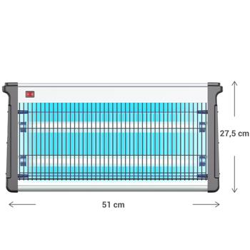 Preview: 2er-Set Profi-LED UV-Insektenvernichter (bis 80m²), Alu-Rahmen -  Zuverlässiger Fliegenvernichter für Gastronomie, Terrasse & Haushalt, ungiftig