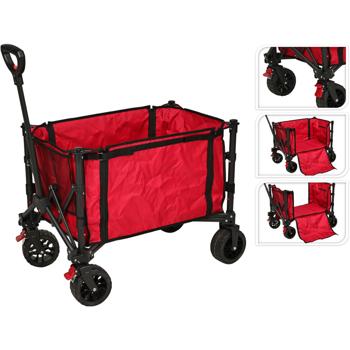 Preview: Faltbarer Bollerwagen 80kg mit Stahlrahmen – Robuster Transporthelfer mit schwenkbaren Rädern für Strand, Park & Familienausflüge