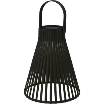 Solar Hängelampe schwarz (20x24cm) in stylischer Gitteroptik - Pendelleuchte im Industrial Look für stimmungsvolles Licht auf Balkon & Terrasse