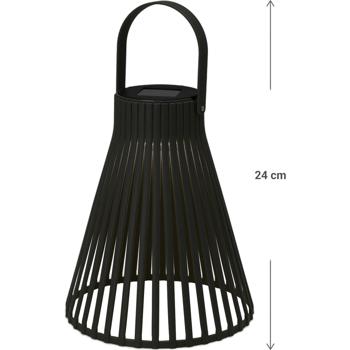 Preview: 2er-Set Solar Hängelampe - Industrieller Look Gitteroptik schwarz - Ø 20x24cm - Für Garten Terrasse Camping Feste - Inkl. 1.2V AA Ni-MH Batterie
