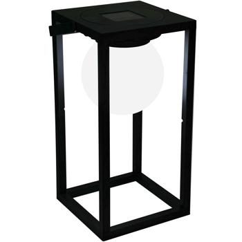 Preview: Solar Tischleuchte, schwarz, warmweisses Licht – 30 x 15 cm, für Camping, Terrasse & Gartenfeste, mobile LED-Leuchte