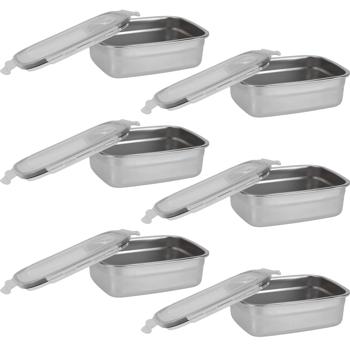 6er-Set Frischhaltedose Edelstahl - 750ml Lunchbox für Transport & Aufbewahrung von Lebensmitteln - hygienisch, auslaufsicher, spülmaschinengeeignet