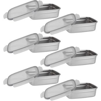 6er-Set Frischhaltedose aus Edelstahl mit Kunststoff Clip-Deckel, 1250 ml