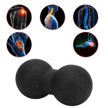 Doppel-Faszienmassageball (8 cm, schwarz): Punktuelle Massage für Nacken, Rücken & mehr. Einfache Anwendung für effektive Entspannung
