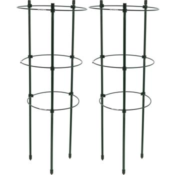 2er-Set Pflanzenstütze rund - 60xØ21cm Rankhilfe für Tomaten & Kletterpflanzen - Ideal für Garten & Kübel - Fördert gesundes Wachstum & Ernte