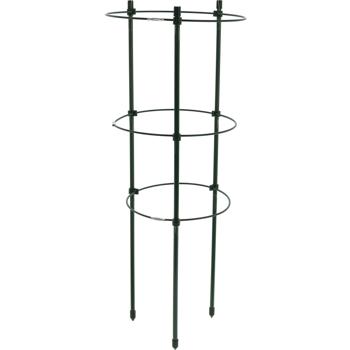 Preview: 3er-Set Pflanzenstütze rund 60 x Ø 21 cm - Ideal für Tomaten, Weinreben & Kletterpflanzen - Robuste Pflanzenhilfe Kunststoff eisenbeschichtet