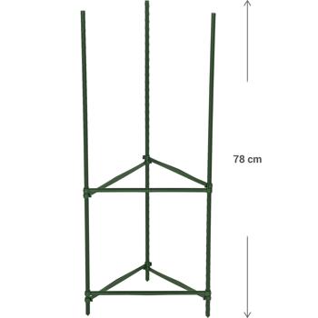 Preview: 3er-Set Stabile Pflanzenstütze, dreieckig, 78 cm, für Kletterpflanzen & Rankgewächse, ideal für Garten, Balkon & Zimmerpflanzen