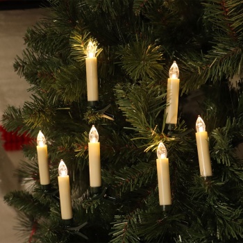 Preview: 40 kabellose LED-Weihnachtsbaum-Kerzen mit Fernbedienung, Timerfunktion, weiss