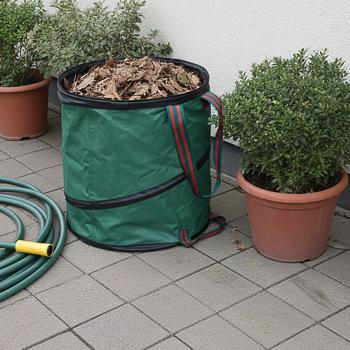 Preview: Garten Abfallsack Pop-up, grün, 85 Liter, mühelose Gartenarbeit & einfache Entsorgung, faltbar, platzsparend & robust