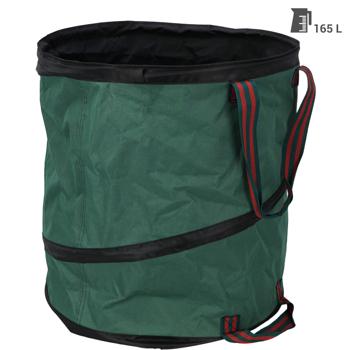 Preview: 2er-Set 165L Pop-up Gartenabfallsack - grün, faltbar & mit stabilen Tragegriffen - Abfallsack für Laub, Rasenschnitt & Gartenhelfer - platzsparend