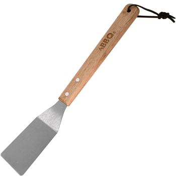 Preview: 3-tlg. Edelstahl-Grillbesteck: Gabel, Zange und Wender mit extralangen Gummiholz-Griffen, robust, hitzebeständig & ideal für jeden Grillmeister