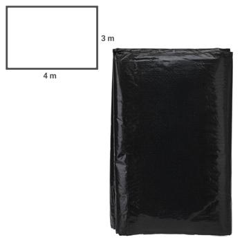 Preview: Robuste Bodenplane & Zeltunterlage 3x4m Schwarz - 100% wasserdichter Schutz für Zeltboden vor Nässe & Schmutz - Ideal für Camping & Garten