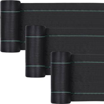 3er-Set Reissfeste Anti Unkraut Folie, 1 x 10 m, wasserdurchlässig & UV-beständig, für Beete & Wege, dauerhafter Schutz vor Unkrautwuchs