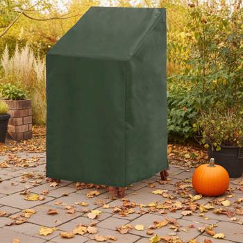 Wetterschutz Abdeckplane für Gartenstapelstühle: Dunkelgrün, wasserabweisend, 68 x 68 x 105 cm – für jede Jahreszeit