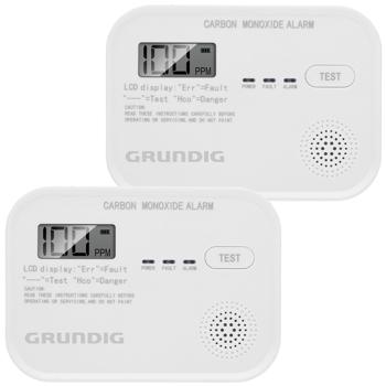 Preview: 2er-Set Zertifizierter Kohlenmonoxid-Melder mit LCD-Display, 85dB Alarm – EN 50291 geprüft, zuverlässiger Schutz