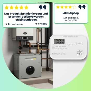 Preview: 2er-Set Zertifizierter Kohlenmonoxid-Melder mit LCD-Display, 85dB Alarm – EN 50291 geprüft, zuverlässiger Schutz