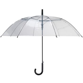 Preview: Transparenter Kuppel-Regenschirm, Ø 100 cm – Modern & stilvoll, stabiler Stockschirm, klare Sicht bei Regen