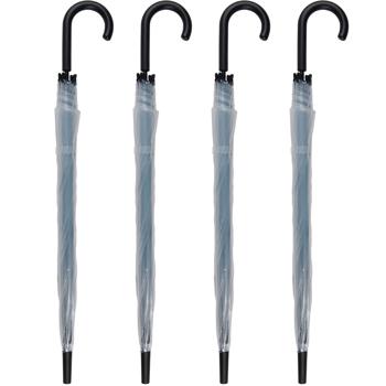 Preview: 4er-Set Transparenter Kuppel-Regenschirm, Ø 100 cm – Modern & stilvoll, stabiler Stockschirm, klare Sicht bei Regen