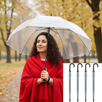 4er-Set Transparenter Kuppel-Regenschirm, Ø 100 cm – Modern & stilvoll, stabiler Stockschirm, klare Sicht bei Regen