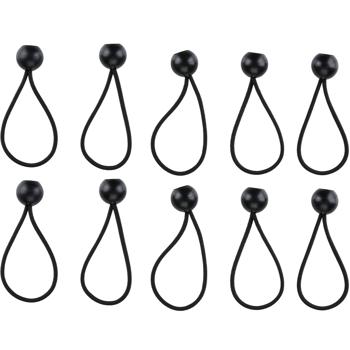 Gummispanner mit Kugel - 10er-Set Bungee-Kordeln für Abdeckplanen & Zelte - Hochelastisch, stabil & wiederverwendbar - 14 cm Länge - Schwarz