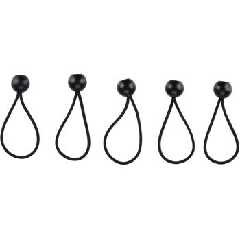 Preview: Gummispanner mit Kugel - 10er-Set Bungee-Kordeln für Abdeckplanen & Zelte - Hochelastisch, stabil & wiederverwendbar - 14 cm Länge - Schwarz