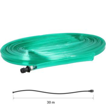 Preview: Sprinklerschlauch 30m - Anschlussfertig für Beet & Heckenbewässerung - Grüner Schlauchregner für wassersparende & schonende Bewässerung
