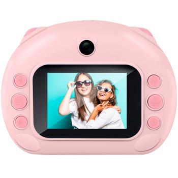 Preview: Sofortbildkamera 12MP rosa - Druckt Fotos sofort aus - 3 Ersatzpapierrollen - 1080p Video - 5 Spiele - Micro-SD bis 32GB - USB-C Ladezeit 4-6h