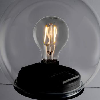 Preview: 2in1 Solar-Kugel-Lampe aus Glas - mit abnehmbarem Erdspiess für Tisch- & Bodenbeleuchtung, IP44 wetterfest, Ø18 cm - für Garten, Balkon, Terrasse