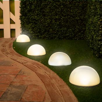 Preview: Solarleuchten Erdspiess 5er-Set - Stimmungsvoller Farbwechsel für Garten & Terrasse - Ø15cm, IP44, 8h Leuchtdauer, kabellos